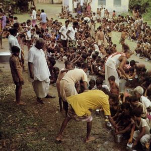 Devotees Distributing Prasadam